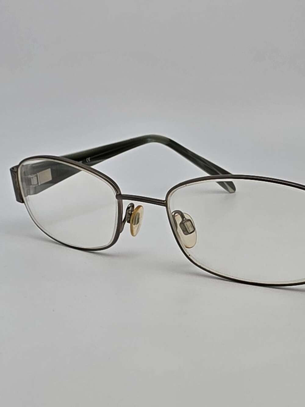 Altair A114 Matte Silver Rainforest Green Eyeglasses Frame w Flexhinge 53-19-135